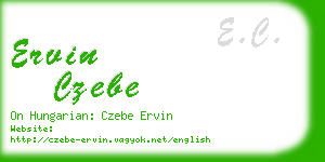 ervin czebe business card
